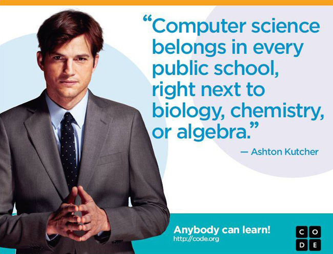 Ashton Kutcher: Computer science belongs in every public school